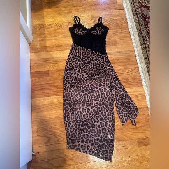 Dolls Kill Dresses & Skirts - Dolls Kill Widow Unholy Sample Leopard Print Dress with Black Lace size Small